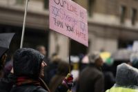 Unity solidarity At the Unity Rally, a march against antisemitism held in San Francisco, an activist holds up a sign stating 