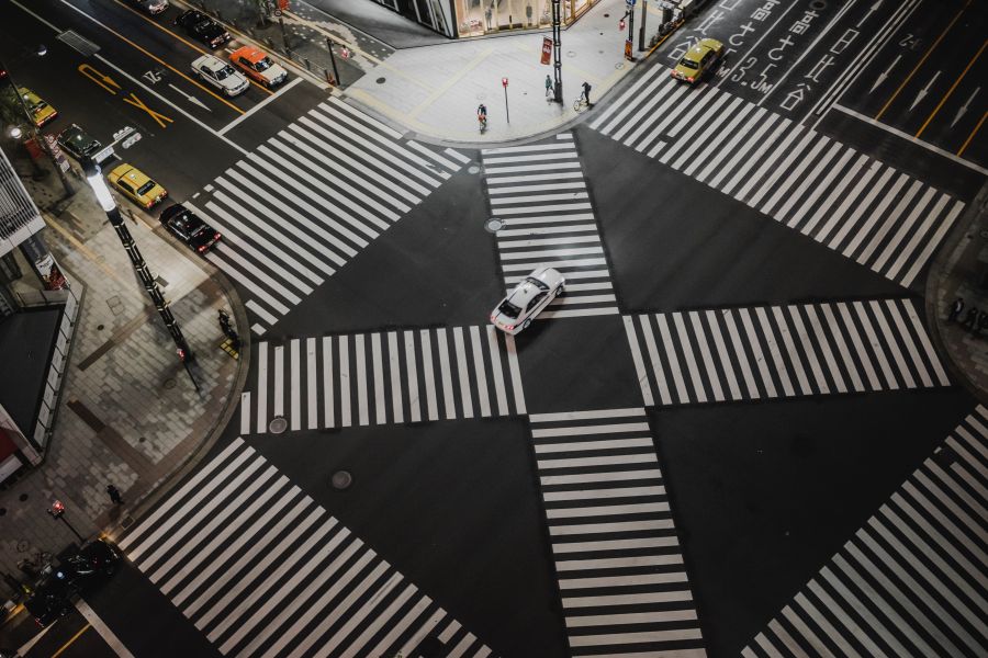 Pedestrian accident GINZA ginza,japan,traffic