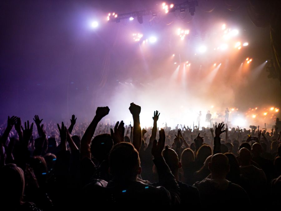 Rock concert The crowd goes wild concert,45 rockefeller plaza,new york