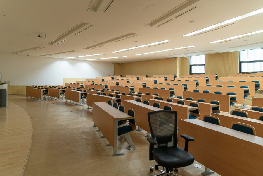 University classroom empty classroom in University of Seoul 