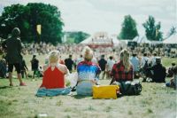 festival summer Young women at a music festival 