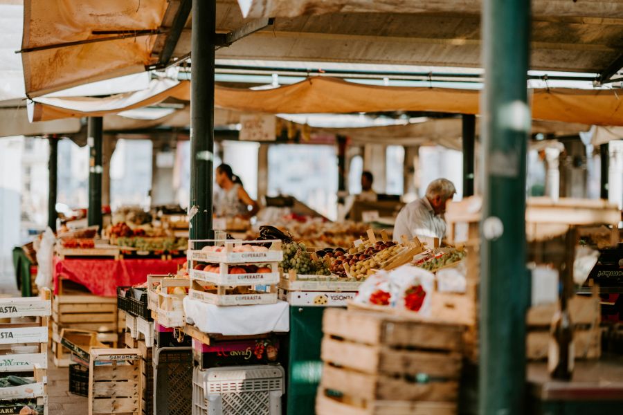 market Fresh fruit and veg stall 