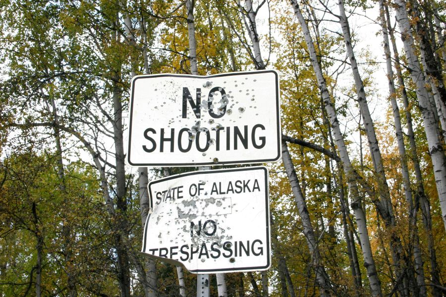 gunshot We came across this sign and thought it to be funny fairbanks,united states,sign