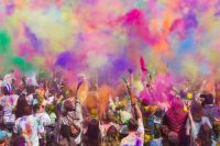 Festival Celebration Holi festival in Spanish Fork, UT. 