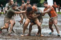 Rugby players Durante un partido entre el Club de Rugby Málaga y el Económicas Rugby Málaga celebrado en el Bahia’s Park de Marbella. marbella,spain,trocadero marbella rugby club