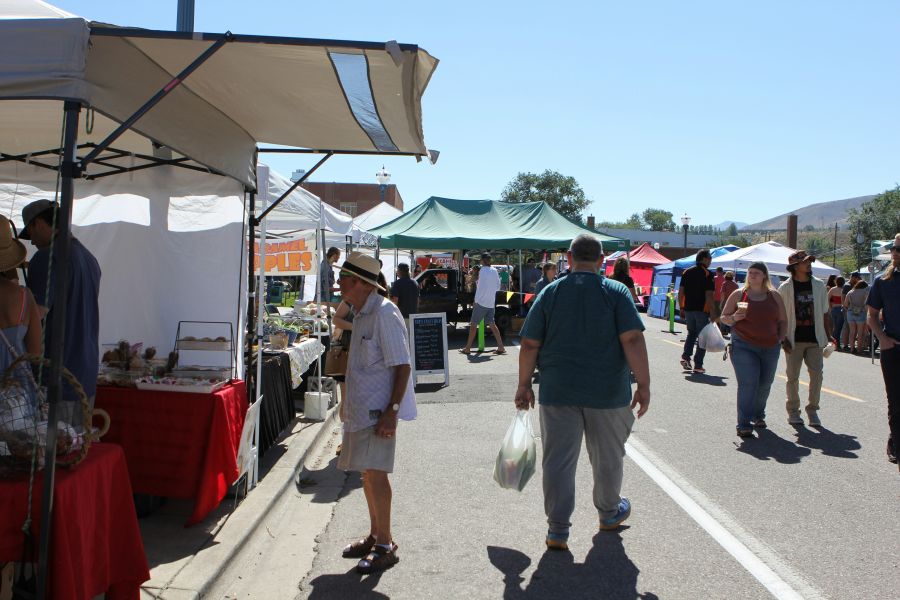 Farmers Vegetables and venders at Portneuf Valley Farmer's Market of Pocatello on September 16, 2023. Lookout Point. 