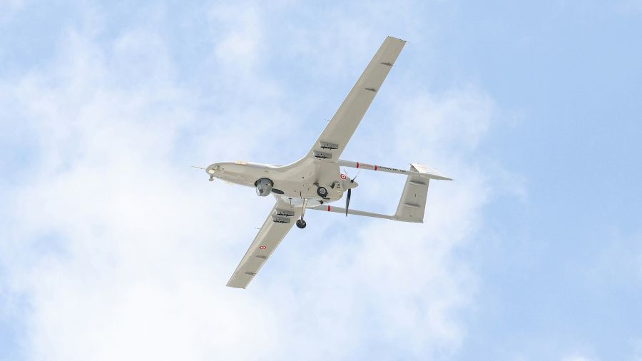 Drone Military Bayraktar TB2 Unmanned Aerial Vehicle. 