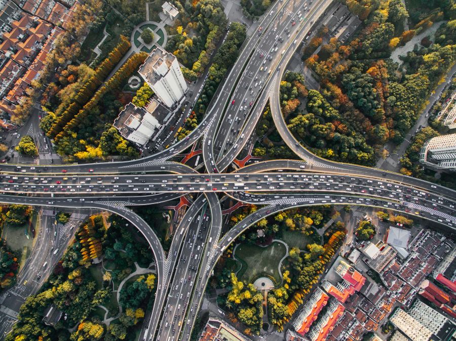 Cars Accident Shanghai interchange china,aerial,car