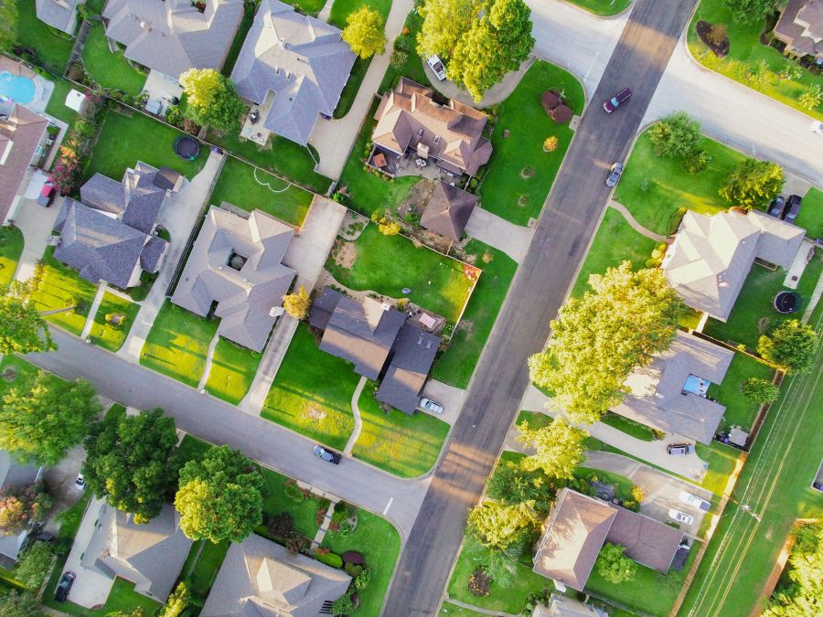 Neighborhood Suburbia via Drone usa,texas,scenery