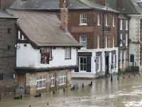 Flood evacuation during annual floods February 2020 grey,flood,uk