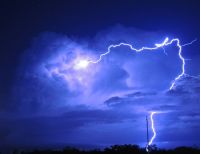 Storm Lightning On the road from Dallas to Lubbock, TX. This small storm developed shortly after midnight.  lightning,storm,weather