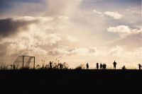 Soccer club Football time football,iceland,silhouette