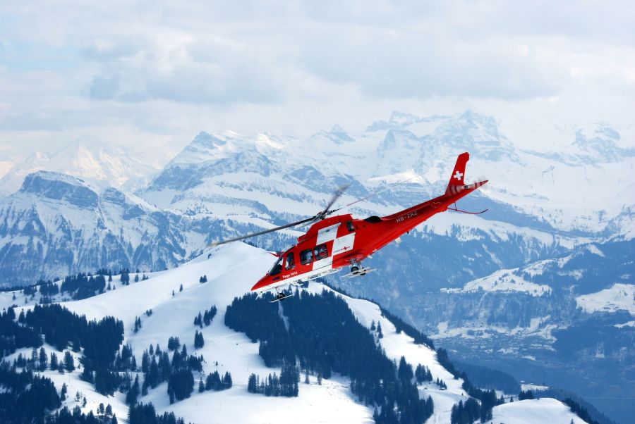 Rescue Helicopter over Central Switzerland 