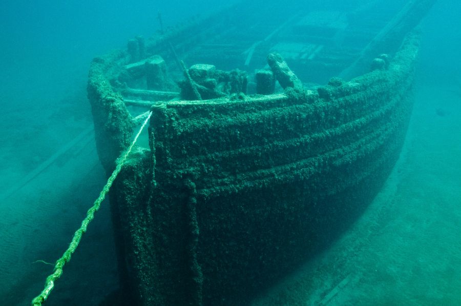shipwreck archaeology Shipwreck of the schooner E. B. Allen sunk by collision.  
