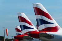 British Airways Three of the many British Airways aircraft, parked at Bournemouth Airport, due to the global pandemic. uk,bournemouth airport,british airways