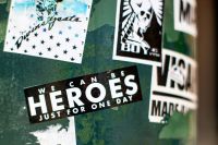 Heroes A sticker that says We Can Be Heroes sticker,hero,graffiti sticker