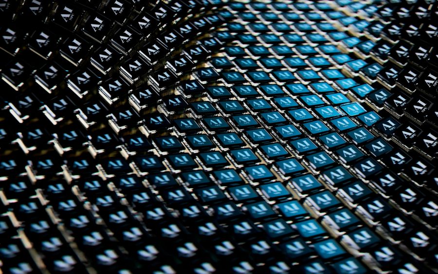 Artificial Intelligence AI chip background 