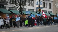 Healthcare protest A Demonstration in Downtown Vancouver. 