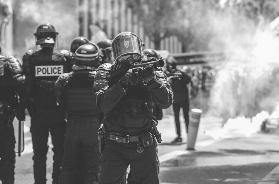 Gang violence Police attacks protestors on June 6th, 2023, in Rennes, the 14th day of national protest denouncing the current politics of the gouvernment. 