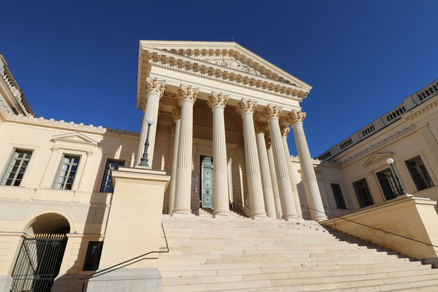 Courtroom Justice Low-angle side view of the Montpellier courthouse, Montpellier (2k23) 