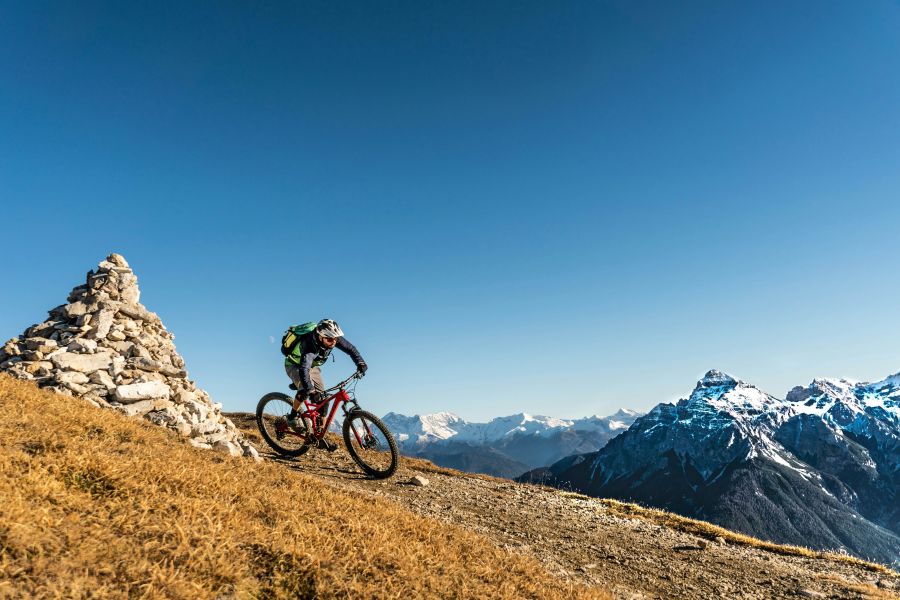 Mountain race Biking the Nockspitze close to Innsbruck, Austria. 