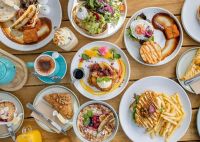 Cafe brunch Cafe brunch spread. 