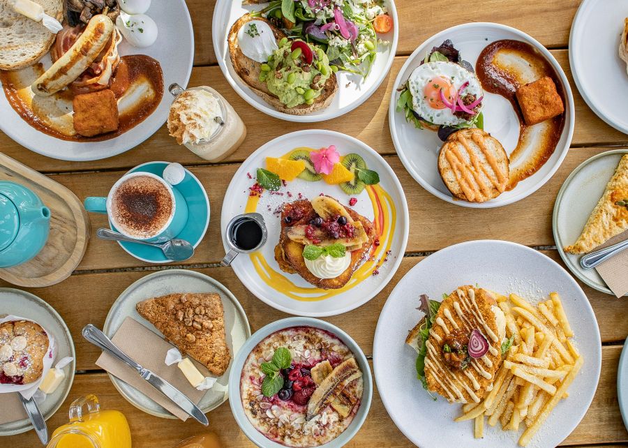 Cafe brunch Cafe brunch spread. 