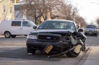 Accident Taxi car damaged in a crash. vehicle,car,automobile