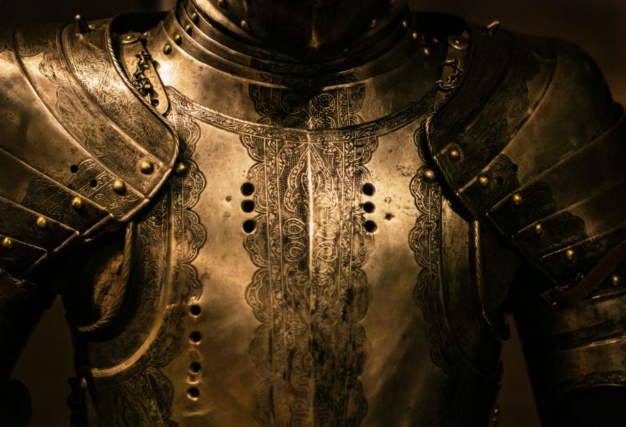 medieval Therefore put on the full armor of God, so that when the day of evil comes, you may be able to stand your ground, and after you have done everything, to stand. Stand firm then, with the belt of truth buckled around your waist, with the breastplate of righteousness in place, and with your feet fitted with the readiness that comes from the gospel of peace. In addition to all this, take up the shield of faith, with which you can extinguish all the flaming arrows of the evil one. Take the helmet of  