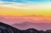 Mountain landscape Pink toned thoughts on a hike —
Everything comes in waves,
even mountains. 