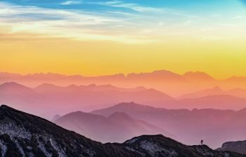 Mountain landscape Pink toned thoughts on a hike —
Everything comes in waves,
even mountains.