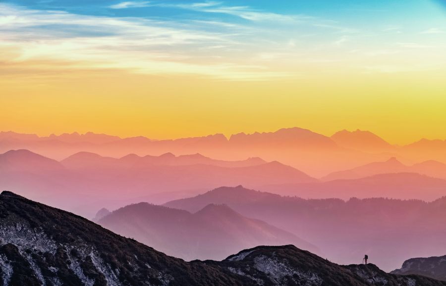 Mountain landscape Pink toned thoughts on a hike —
Everything comes in waves,
even mountains. 