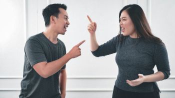 conflict Couple fight each other 