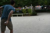 Petanque A friend's game of boulle at the Tuileries park 