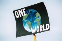 Climate change ONE WORLD. Global climate change protest demonstration strike - No Planet B - 09-20-2019 climate,change,nürnberg