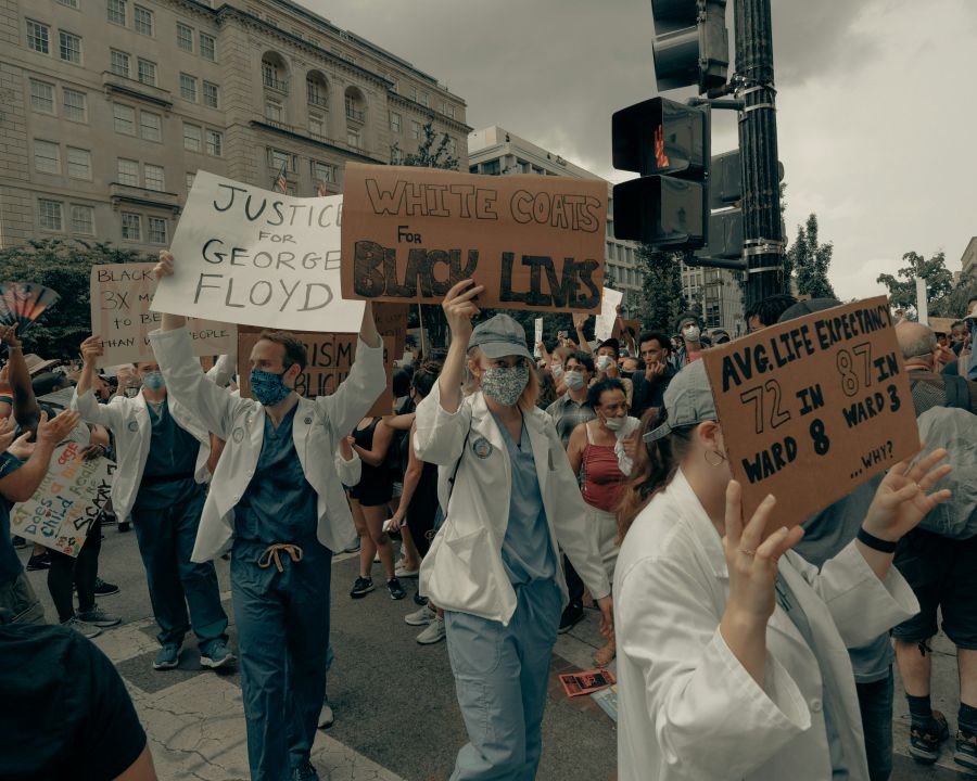 Opposition Protest Doctors and nurses march at the Black Lives Matter protest in Washington DC 6/6/2020 (IG: @clay.banks) racism,george floyd,gathering