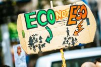 Activists ECO NOT EGO. Global climate change strike - No Planet B - 09-20-2019 nuremberg,lorenzer platz,greta