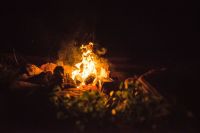 heat wave Campfire in the wilds is the best way the end a day after kayaking. Hossa National park, Finland - 2016. flame,burning,warm