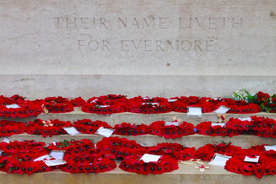 Remembrance Day The World War One British memorial to the missing of the Somme. 