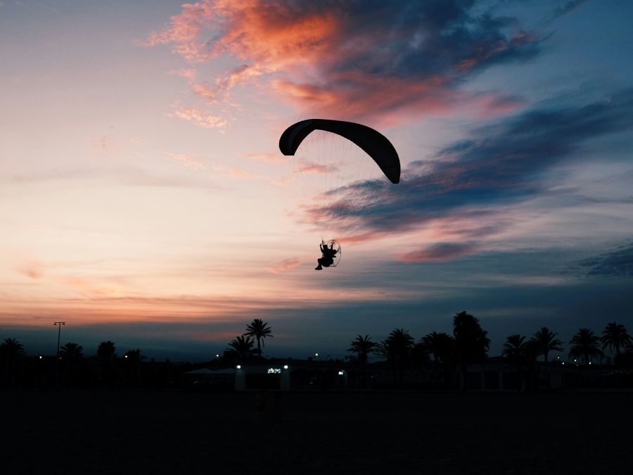 Paragliding Parapente  empuriabrava,spain,silhouette