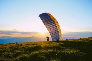 paragliding accident Paragliding at sunset