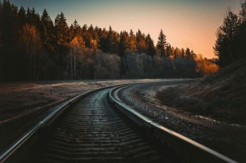 Railway tracks road of the sun