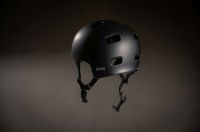 Helmet scooter Black freestyle BMX and skateboarding helmet product photo, rear view 