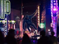 King Kong King Kong dominates the night scene at Universal CityWalk. 