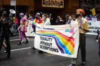 Transgender photography Protest of the Religious Discrimination Bill by LGBTQI+ Activists in Sydney, Australia (Feb 12, 2022) trans,asexual,transgender