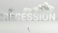 Digital pollution It's a sign of recession. Recession business and stock crisis concept. Economy crash and markets down. Market Crisis Economic Debt Reduction Rate Risk Investment Currency Price. 3d,render,grey