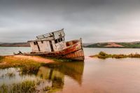 Passenger Shipwreck A shipwreck always makes a good backdrop on a gloomy day.  california,point reyes,shipwreck