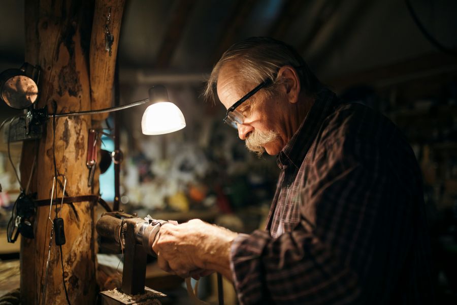 Craft workshop  workshop,leather worker,cowboy