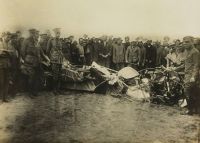 Tragic accident Inspecting the Wreckage From Basil Watson's Fatal Aircraft Accident, Point Cook, Victoria, 28 Mar 1917 military,army,world war 1