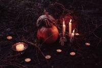 Halloween Lille Pumpkins with candles halloween,autumn,spooky